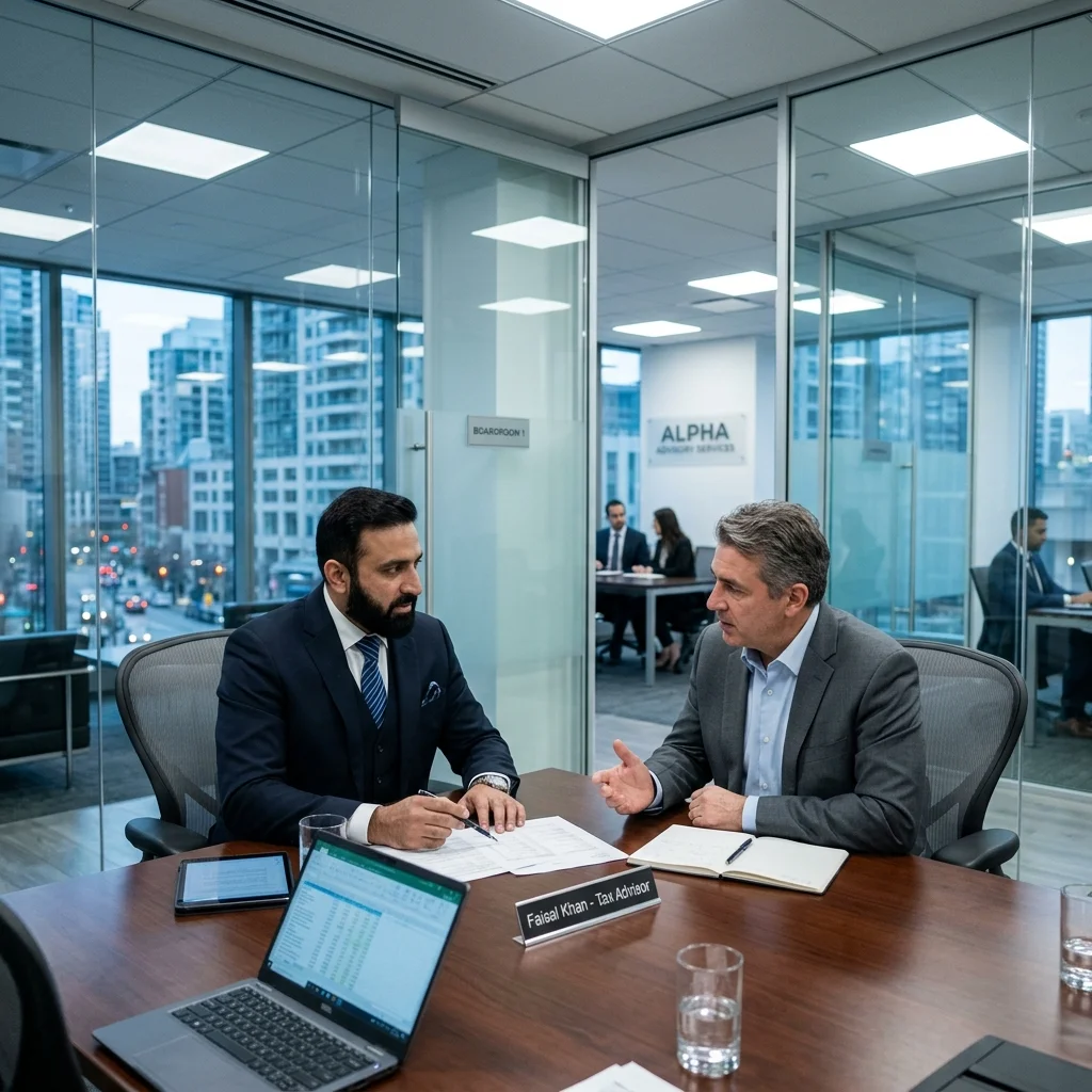 Pakistani tax consultant providing 1-on-1 consultation to business client